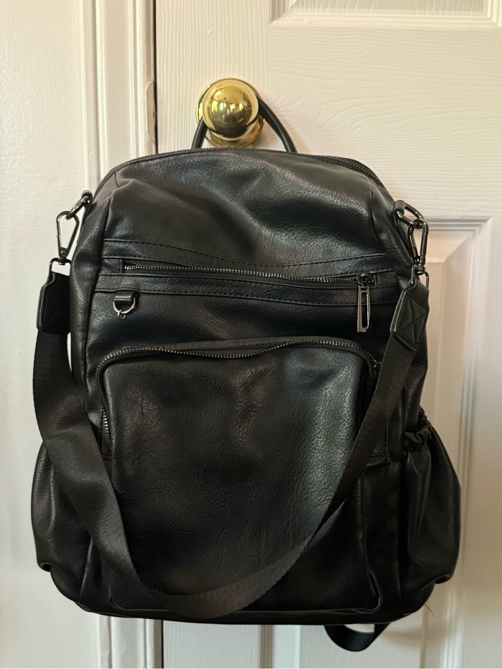 Vegan leather backpack purse